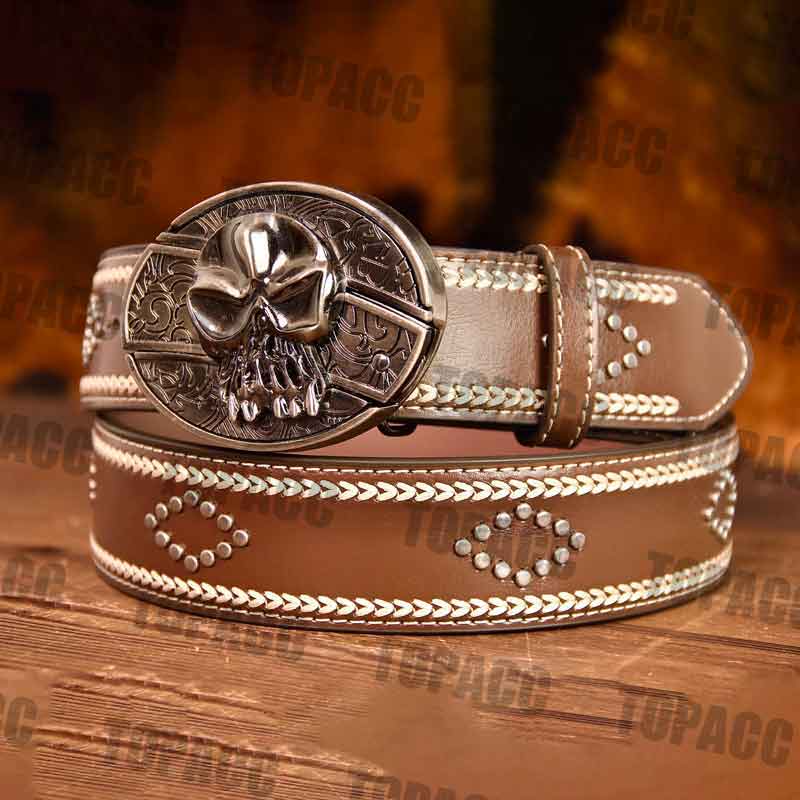 Cintura cinto vintage de couro de 42-46 polegadas com fivela de rua