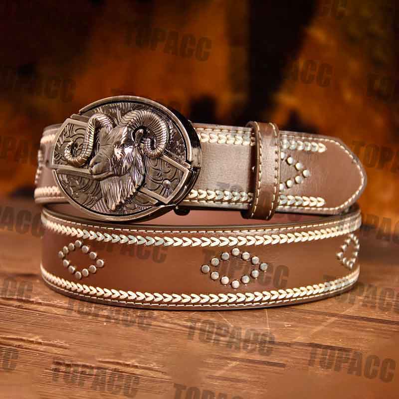 Cintura cinto vintage de couro de 42-46 polegadas com fivela de rua