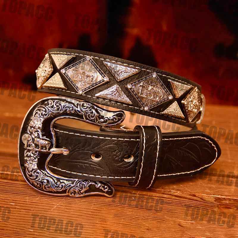 New Trendy Belt for Men Bull Silver Diamond Belt Buckle Black