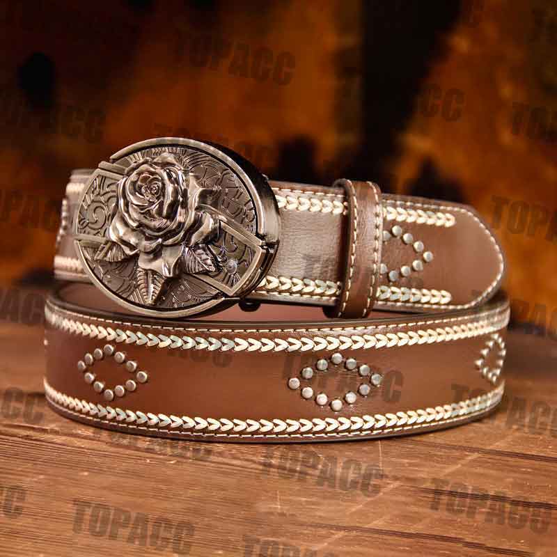 Cintura cinto vintage de couro de 42-46 polegadas com fivela de rua