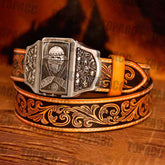 Skull Illuminated Buckle - Brown Belt