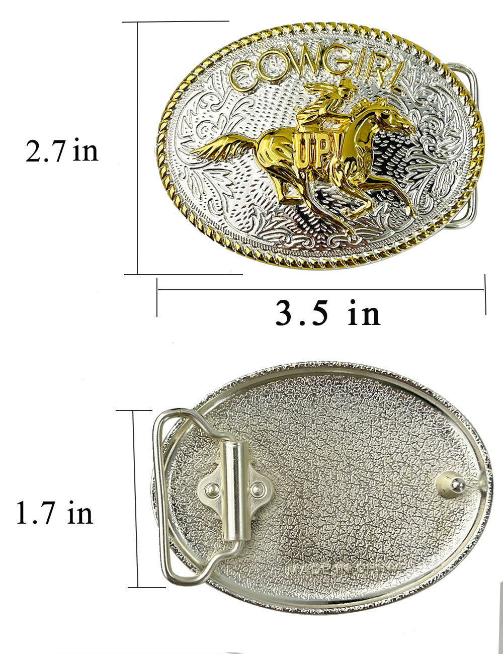 TOPACC Western Cowgirl Riding Horse Belt Buckle
