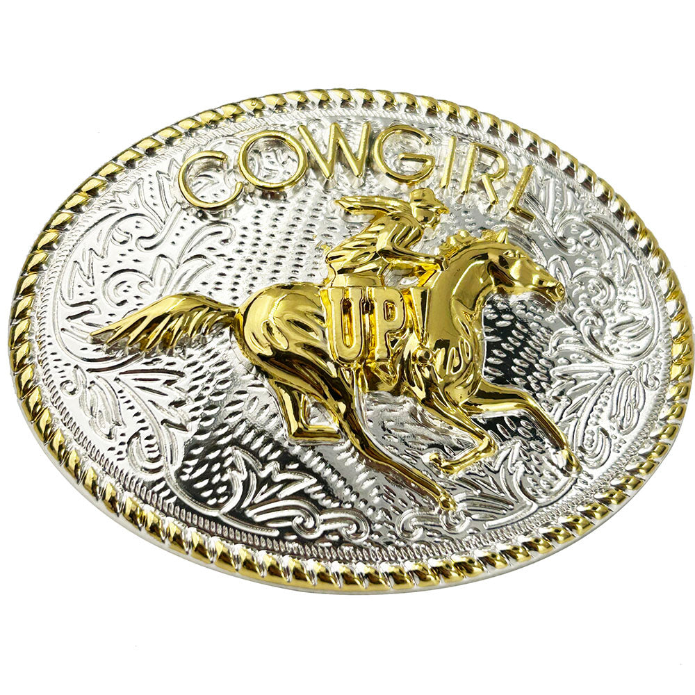 TOPACC Western Cowgirl Riding Horse Belt Buckle