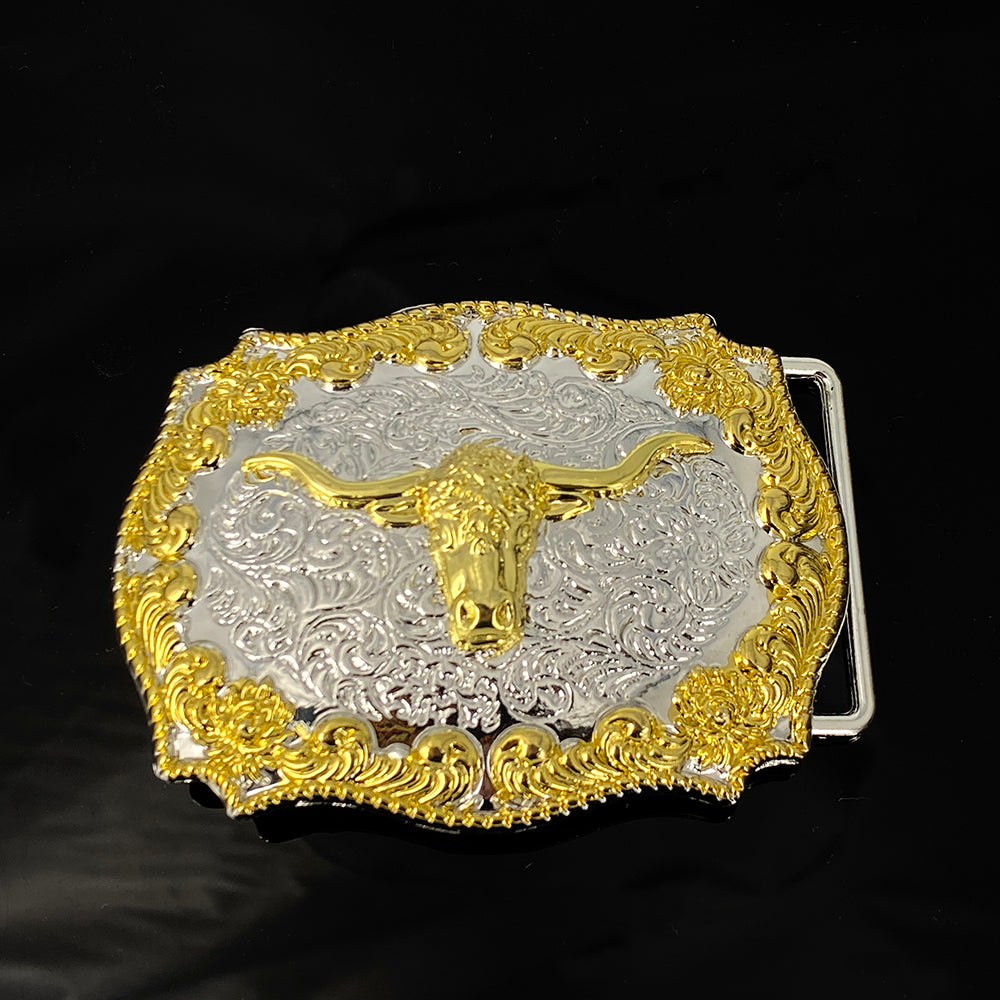 TOPACC Texas Longhorn Bull Buckle Bronze/Two Tone