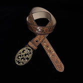 37in-39in TOPACC 50% Off - Brown Embossed Women's Leather Belt