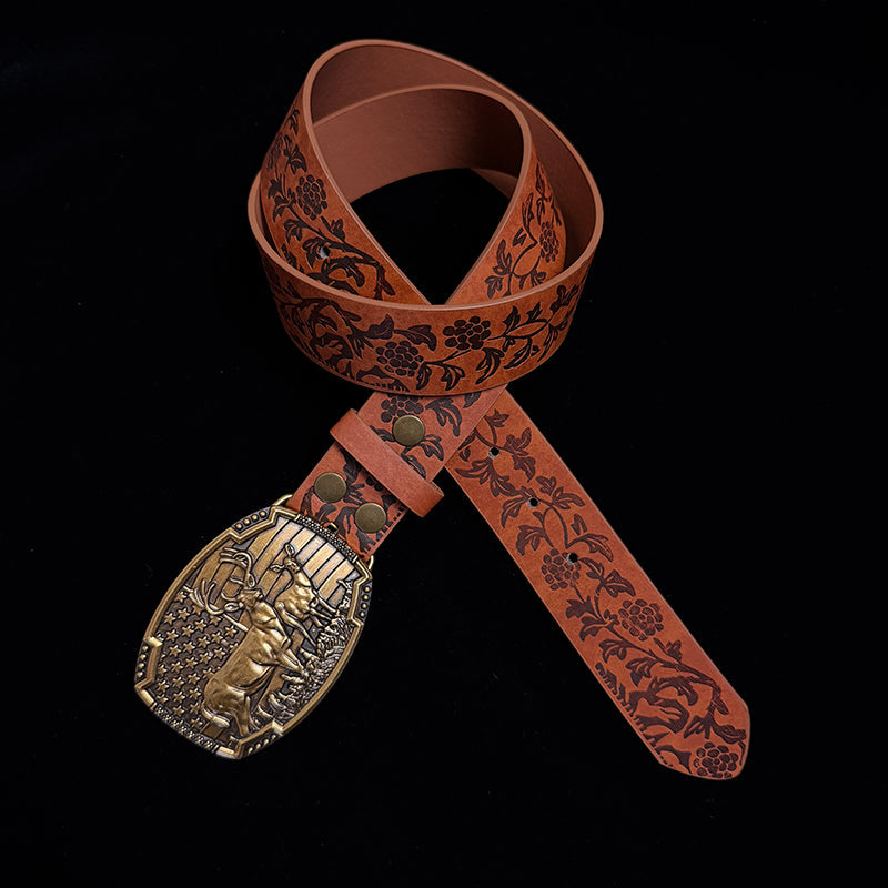 31in-35in TOPACC 50% Off - Brown printed belt