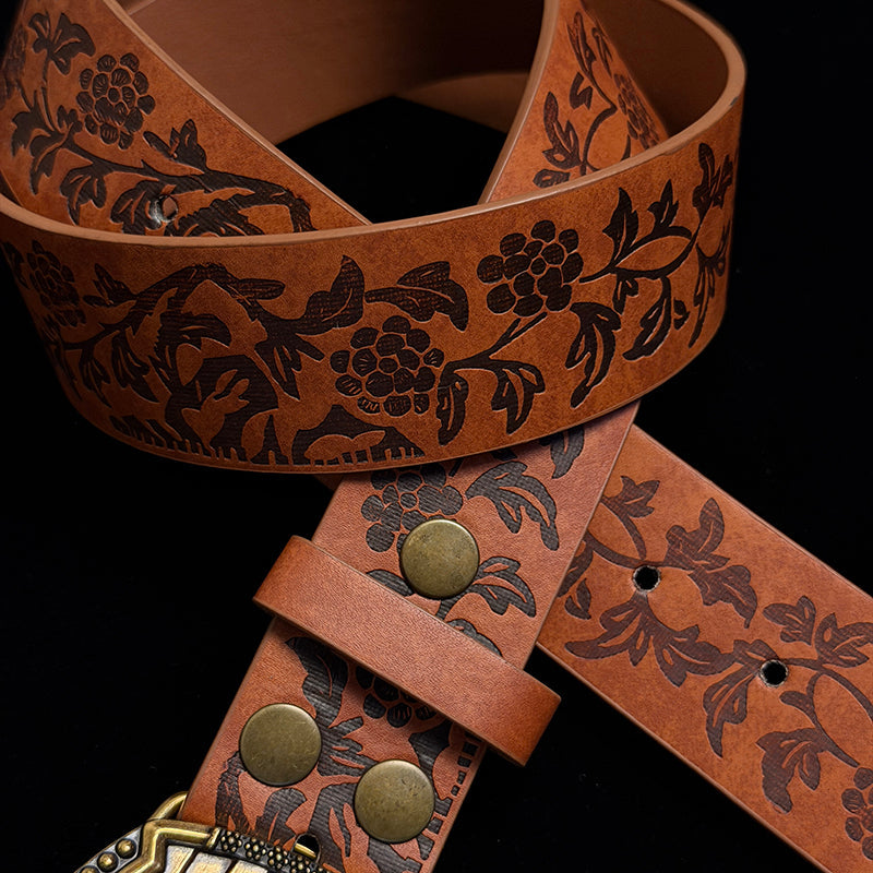 31in-35in TOPACC 50% Off - Brown printed belt