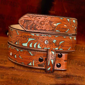 Topacc Western Belts for Womens Mens Cowgirl Cowboy Country Belts with Buckles for Jeans Pants Rodeo