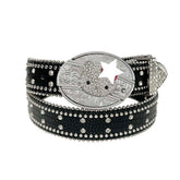 Black Rhinestone Belt With HK Buckle