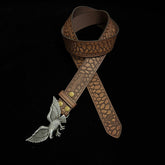 36in-39in-TOPACC 50% Off - Brown belt with an eagle pattern