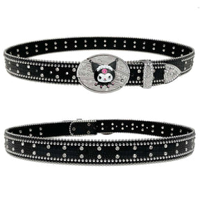 Black Rhinestone Belt With KM Buckle