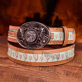 TOPACC Cactus Belt - With Sun Flower Seat Buckle