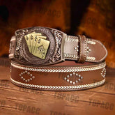 Leather Vintage Belt - Square with square buckle