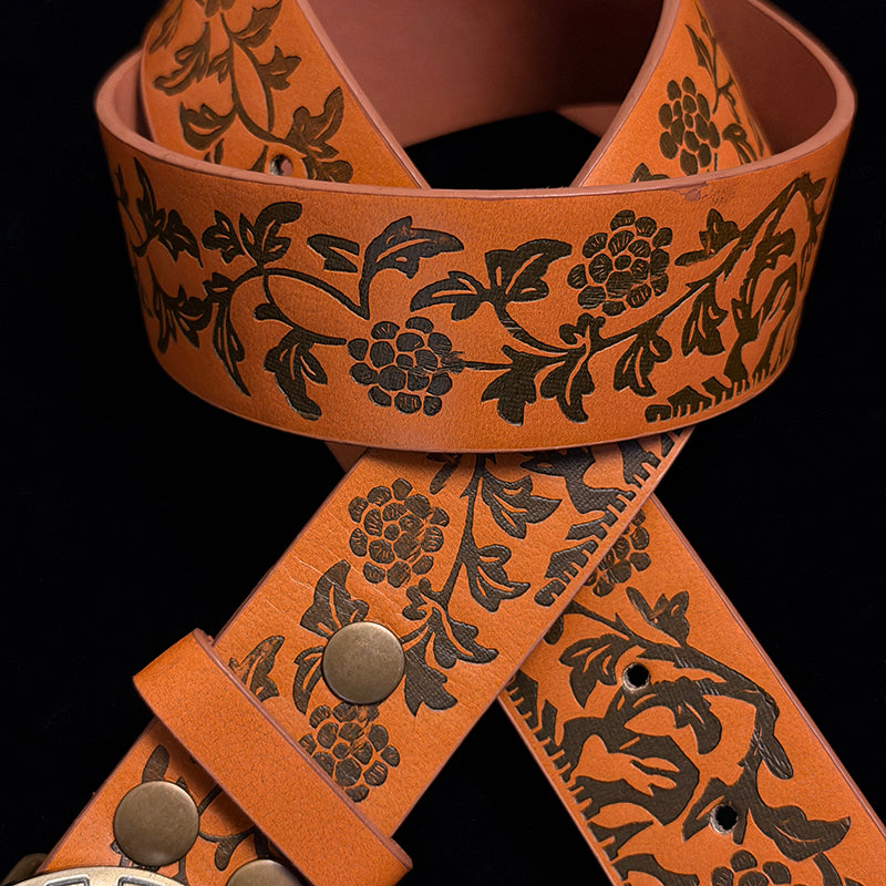 31in-33in-TOPACC 50% Off - Openwork Buckle Printed Belt
