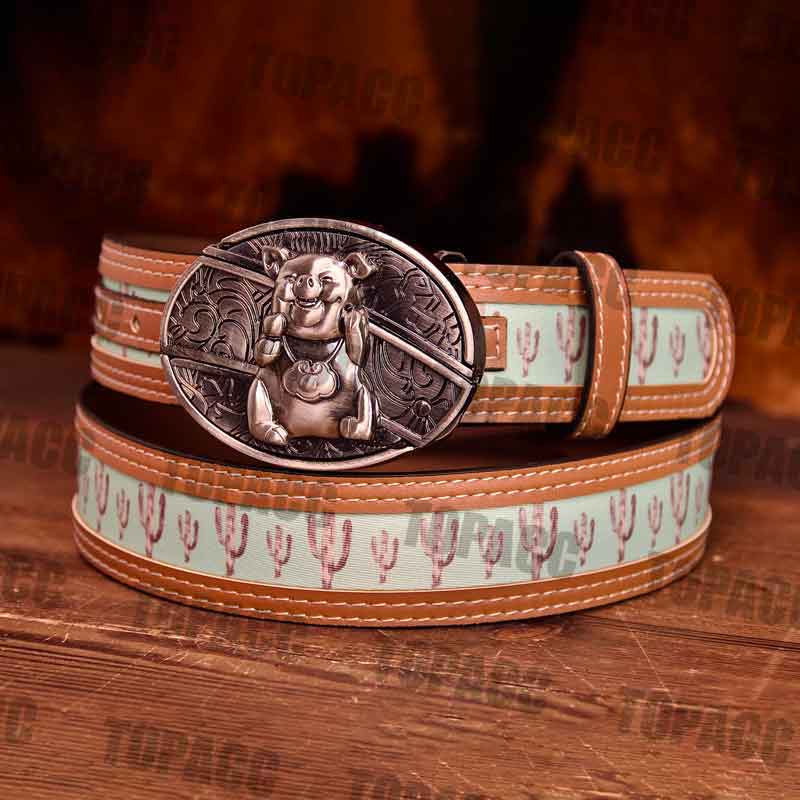 TOPACC Cactus Belt - With Sun Flower Seat Buckle