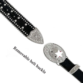 Black Rhinestone Belt With HK Buckle