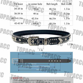 TOPACC Western Super Concho Rivet Cinturones para Hombres Mujeres Cowboy Cowgirl Country