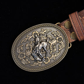 36in-39in-TOPACC 50% Off - Western Cowboy Elk Forest Print Belt