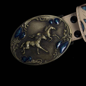31in-35in TOPACC 50% Off - Turquoise Openwork Embossed Leather Belt