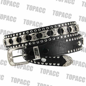 TOPACC Western Super Concho Rivet Cinturones para Hombres Mujeres Cowboy Cowgirl Country