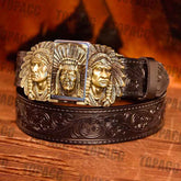 Hebilla india brillante - Cinturón negro