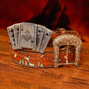 Hebilla iluminada Poker - Cinturón Turquesa
