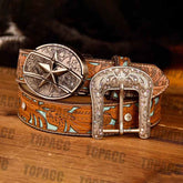 Cinturones TOPACC Western Turquesa - Hebilla con Bloque