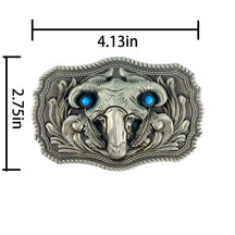 TOPACC Western Square Turquoise Bull Head Buckle Copper/Bronze