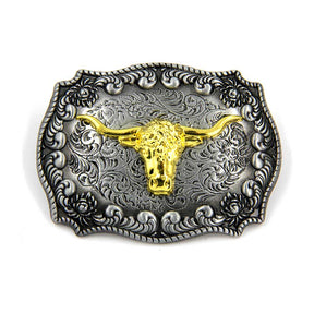 TOPACC Texas Longhorn Bull Fivela Bronze/Dois Tons
