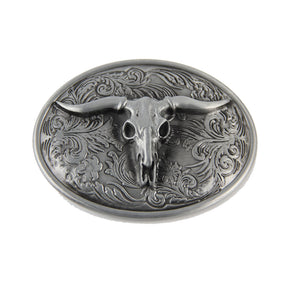 TOPACC Western Longhorn Cow Bull Belt Buckle Copper/Bronze