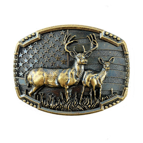 TOPACC Western Deer bandeira americana fivela de cinto cobre/bronze