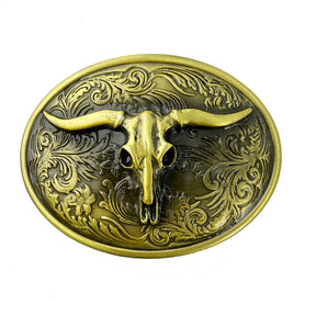 TOPACC Western Longhorn Cow Bull cinto fivela cobre/bronze