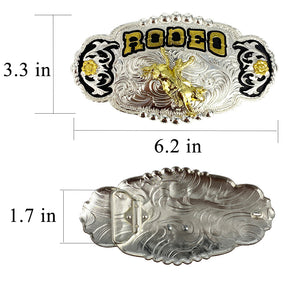 TOPACC Norse Viking Punk Rodeo Engraved Flower Belt Buckle