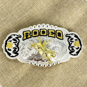TOPACC Norse Viking Punk Rodeo Engraved Flower Belt Buckle