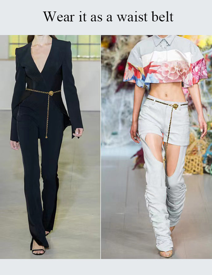  BEMYLV Leather Chain Belt Bag for Women Mini White Crossbody  Waist Purse Fanny Pack Fashion Evening Clutch Detachable
